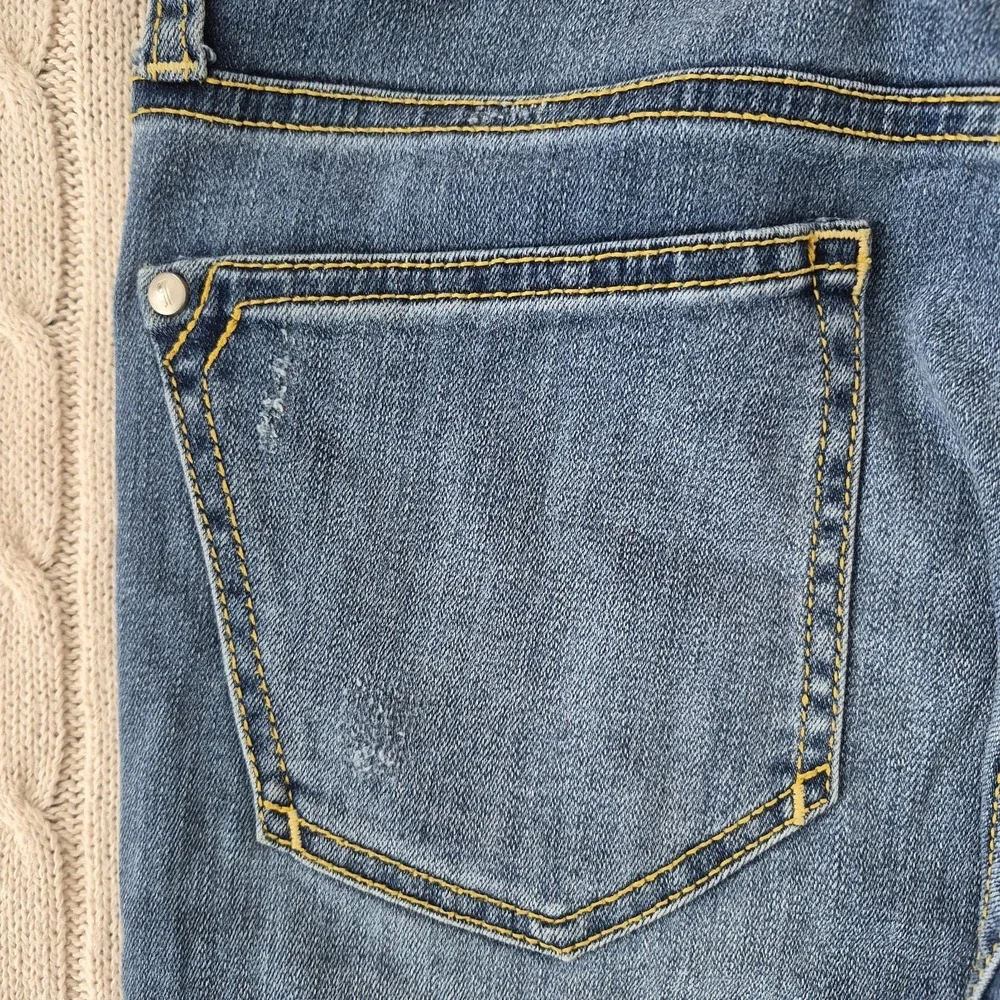 Pilcro and the Letterpress Jeans Size 27 Light Wash‎ Fringe Hem Skinny Summer